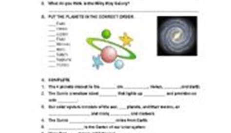 Earth and the Milky Way - ESL worksheet by EvyGuillen