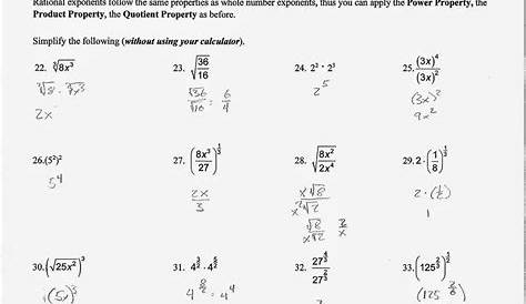 Radicals and Rational Exponents Worksheet Best Of Radicals and Rational