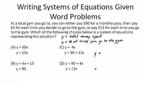 solving linear equations word problems worksheets
