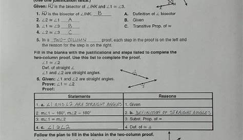 geometric proofs worksheets