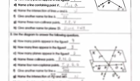 geometry points lines and planes worksheet