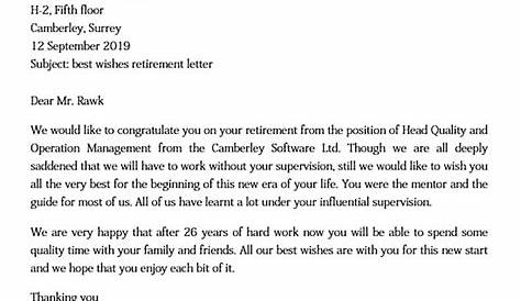 sample retirement letter to employer uk