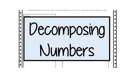 Decomposing Numbers by Kendra Seitz | Teachers Pay Teachers
