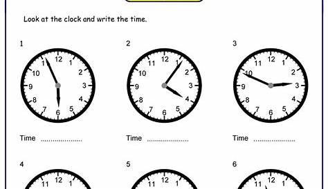 how to tell time on a clock worksheets