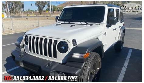 Jeep Wrangler JL with tinted windows, work done at Classic Tint and Wraps in Riverside CA