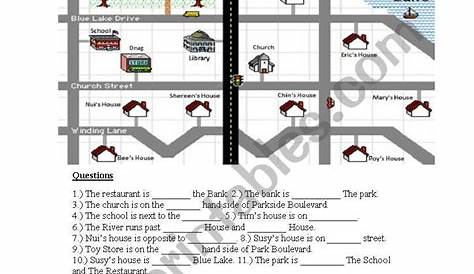 map directions worksheet