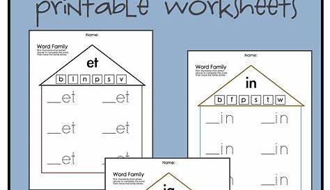 just Sweet and Simple: Preschool Practice: Word Family Worksheets