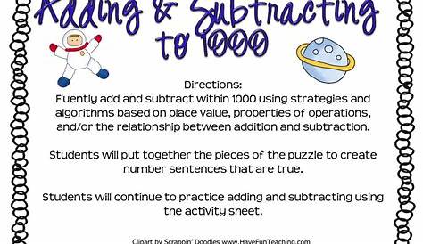adding and subtracting within 1000