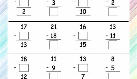 fill in the missing numbers worksheet