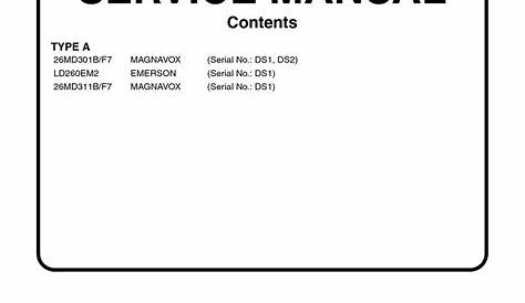 MAGNAVOX 26MD301B/F7 SERVICE MANUAL Pdf Download | ManualsLib