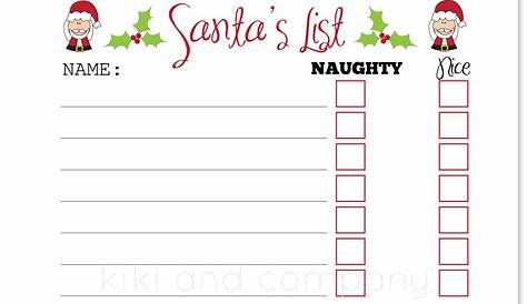 santa's list printable