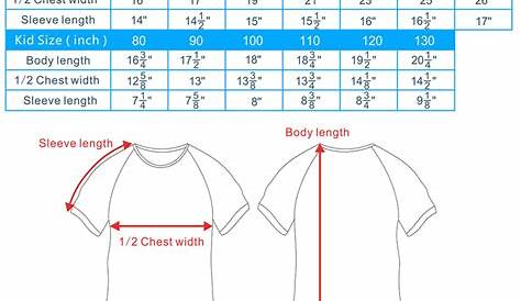 t-shirt size, t shirt standard size, custom t shirt size chart, mens