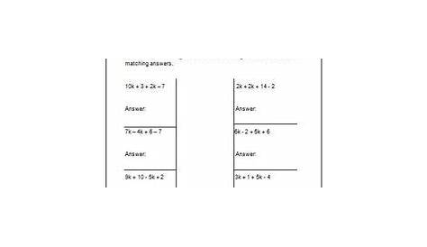 Adding And Subtracting Like Terms Worksheet Tes - Rick Sanchez's