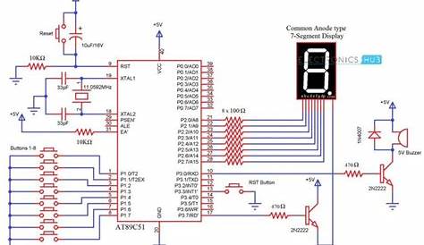 quiz buzzer using 8051 circuit diagram
