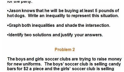 one-step inequality word problems worksheet