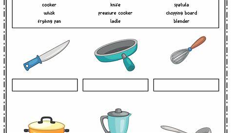 9 Best Images of Kitchen Utensils Worksheet For Kids - Kitchen Coloring