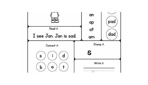 SAD Worksheet | The AD Word Family | PrimaryLearning.Org