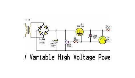 adjustable high voltage power supply schematic