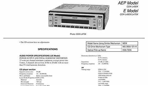 SONY CDX-L350 SERVICE MANUAL Pdf Download | ManualsLib