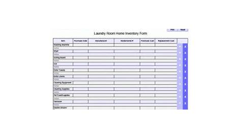 Insurance Home Inventory Checklist | Insurance Inventory List Template