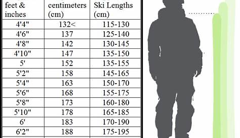 women's ski size chart