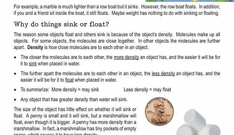 sink or float kindergarten lesson plan