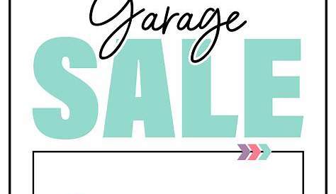 printable garage sale sign template