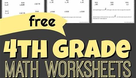 FREE Printable 4th Grade Math Worksheets pdf | 4th grade math