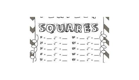 perfect squares worksheets