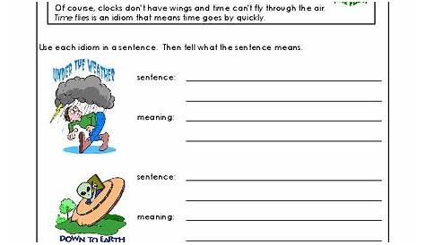 Idioms Worksheet for 3rd - 5th Grade | Lesson Planet