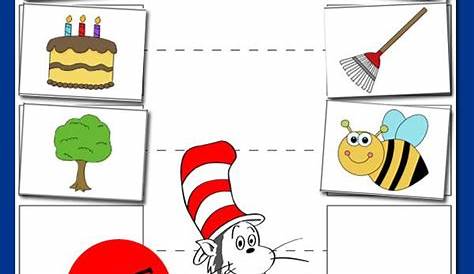 Dr. Seuss Matching Rhyming Hat Printable | Dr seuss preschool