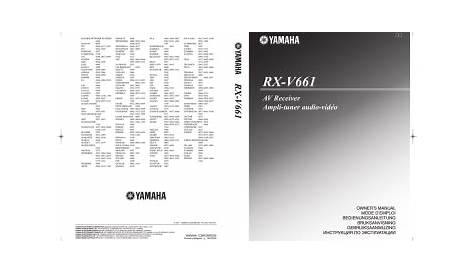 Yamaha RX-V661 Owner's manual | Manualzz