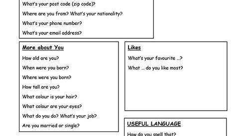 Worksheet : Getting To Know You Questions For Kids The Best | Printable