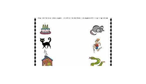 Rhyme Time Picture Match Worksheets by Karen Devereaux | TpT