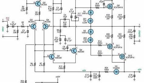 Schematic Diagram: 200W Subwoofer Amplifier Circuit