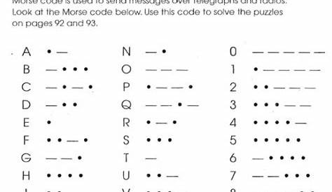morse code worksheet 4th grade