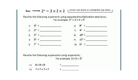 Introduction to Exponents Worksheets | K5 Learning