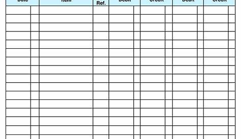 Printable Accounting Ledger Paper Template / Free Accounting Templates