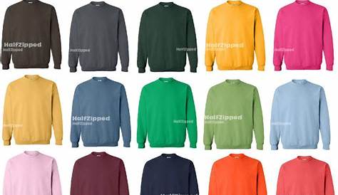 gildan crewneck sweatshirt color chart