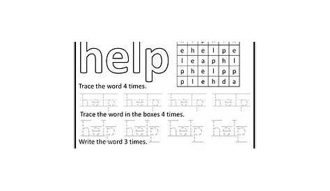 sight word help worksheets