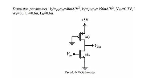 transistors - Threshold voltage of a pseudo nmos inverter - Electrical