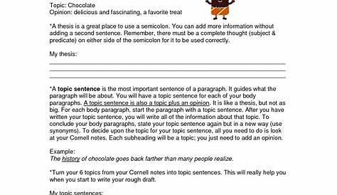 11 Best Images of Topic Sentence Worksheets - Writing Topic Sentences