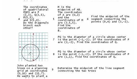 Midpoint of a Line Segment Worksheet for 10th Grade | Lesson Planet