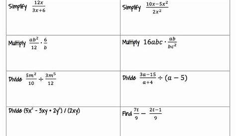 50 Simplifying Rational Expressions Worksheet