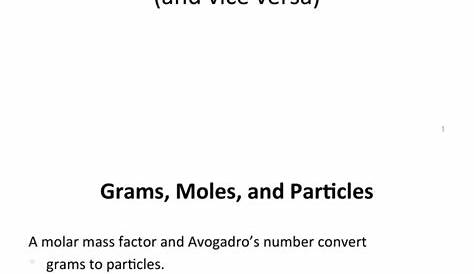 grams and particles conversion worksheets