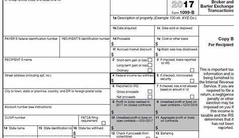 Printable Form 1099 B - Printable Forms Free Online