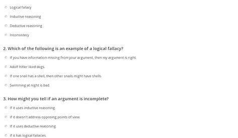 Quiz & Worksheet - How to Evaluate an Argument | Study.com