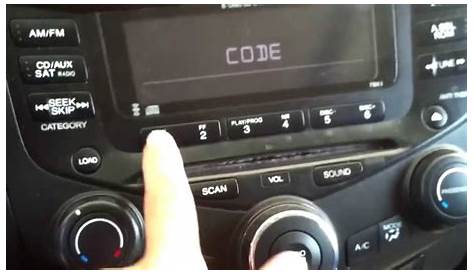 radio code for 2010 honda accord