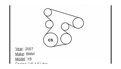 » 2007 BMW X5 Serpentine Belt Diagram for V8 4.8 Liter Engine