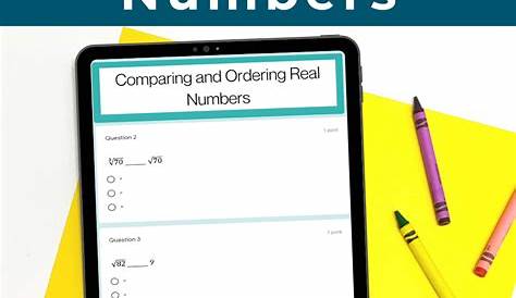 Ordering Real Numbers Worksheet